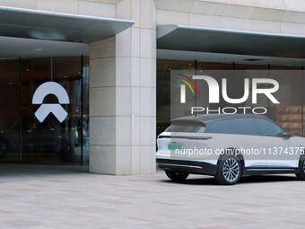 A new energy vehicle is being displayed at a NIO New energy vehicle store in Tianjin, China, on June 30, 2024. (