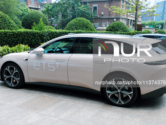 A new energy vehicle is being displayed at a NIO New energy vehicle store in Tianjin, China, on June 30, 2024. (