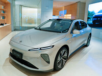 A new energy vehicle is being displayed at a NIO New energy vehicle store in Tianjin, China, on June 30, 2024. (