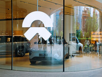 A new energy vehicle is being displayed at a NIO New energy vehicle store in Tianjin, China, on June 30, 2024. (