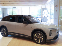 A new energy vehicle is being displayed at a NIO New energy vehicle store in Tianjin, China, on June 30, 2024. (