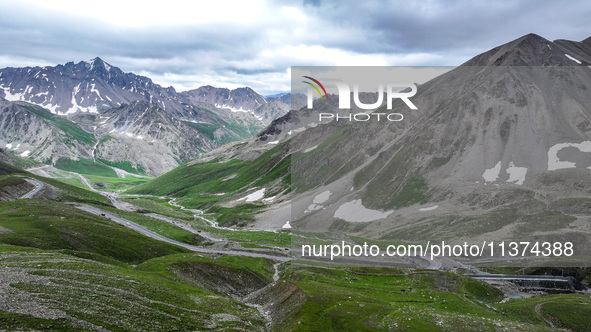 A view of the Duku Highway, known as one of the ''most beautiful highways in China,'' is being seen in Karamay, Xinjiang, China, on June 30,...