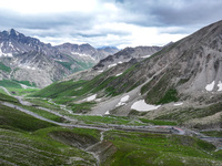 A view of the Duku Highway, known as one of the ''most beautiful highways in China,'' is being seen in Karamay, Xinjiang, China, on June 30,...