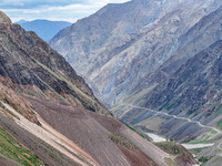 A view of the Duku Highway, known as one of the ''most beautiful highways in China,'' is being seen in Karamay, Xinjiang, China, on June 30,...