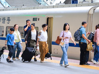 Passengers are traveling at Nanjing Railway Station in Nanjing, China, on July 1, 2024. (