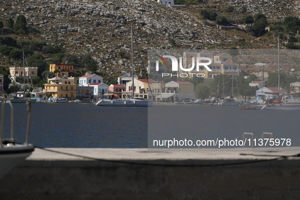 A view is being seen from Pedi in Symi, Greece, on July 1, 2024. 