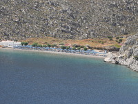 A view of Agios Nikolaos Beach in Symi, Greece, on July 1, 2024. (