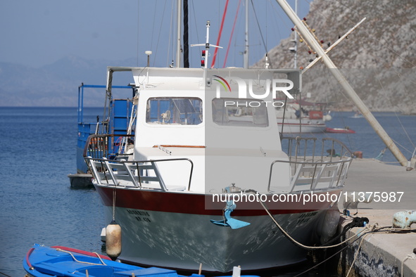 A view is showing Agia Marina in Symi, Greece, on July 1, 2024. 