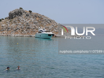 A view is showing Agia Marina in Symi, Greece, on July 1, 2024. (