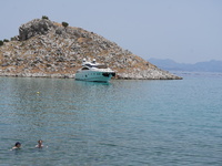 A view is showing Agia Marina in Symi, Greece, on July 1, 2024. (