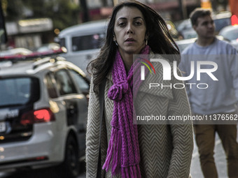 Pedestrians are facing a freezing winter morning on Avenida Paulista in Sao Paulo, on July 01, 2024. (