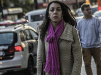 Pedestrians are facing a freezing winter morning on Avenida Paulista in Sao Paulo, on July 01, 2024. (