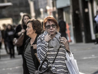 Pedestrians are facing a freezing winter morning on Avenida Paulista in Sao Paulo, on July 01, 2024. (