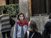 Pedestrians are facing a freezing winter morning on Avenida Paulista in Sao Paulo, on July 01, 2024. (