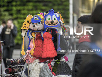 Pedestrians are facing a freezing winter morning on Avenida Paulista in Sao Paulo, on July 01, 2024. (