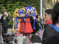 Pedestrians are facing a freezing winter morning on Avenida Paulista in Sao Paulo, on July 01, 2024. (