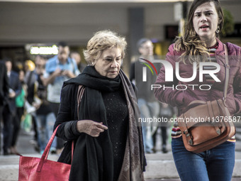 Pedestrians are facing a freezing winter morning on Avenida Paulista in Sao Paulo, on July 01, 2024. (