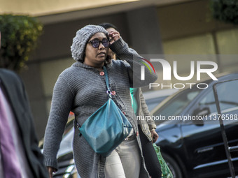 Pedestrians are facing a freezing winter morning on Avenida Paulista in Sao Paulo, on July 01, 2024. (