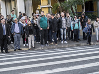 Pedestrians are facing a freezing winter morning on Avenida Paulista in Sao Paulo, on July 01, 2024. (