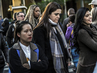 Pedestrians are facing a freezing winter morning on Avenida Paulista in Sao Paulo, on July 01, 2024. (