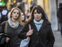 Pedestrians are facing a freezing winter morning on Avenida Paulista in Sao Paulo, on July 01, 2024. (