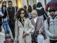 Pedestrians are facing a freezing winter morning on Avenida Paulista in Sao Paulo, on July 01, 2024. (