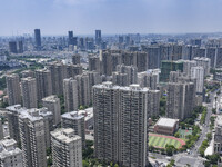 A photo is showing residential buildings in Huai'an, China, on July 1, 2024. (