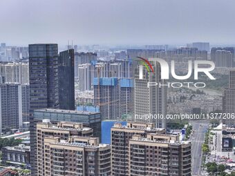 A photo is showing residential buildings in Huai'an, China, on July 1, 2024. (