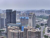 A photo is showing residential buildings in Huai'an, China, on July 1, 2024. (