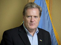 Mike Turner, Chairman of the House Permanent Select Committee on Intelligence, is being pictured during a briefing held as part of the visit...