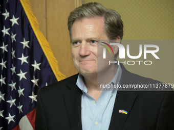 Mike Turner, Chairman of the House Permanent Select Committee on Intelligence, is being pictured during a briefing held as part of the visit...