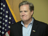 Mike Turner, Chairman of the House Permanent Select Committee on Intelligence, is being pictured during a briefing held as part of the visit...