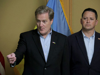 Mike Turner, Chairman of the House Permanent Select Committee on Intelligence, and US Congressman Tony Gonzales are attending a briefing dur...