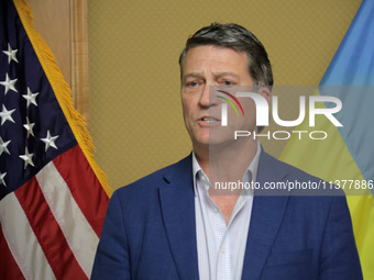 US Congressman Ronny Jackson is attending a briefing during the visit of the bipartisan delegation from the US House of Representatives in K...