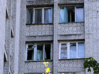 Knocked-out windows are being seen in a block of flats after a recent Russian missile attack in Dnipro, Ukraine, on July 1, 2024. Russia is...