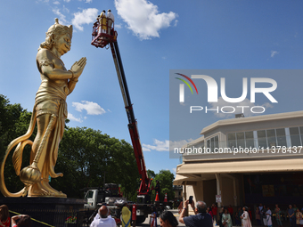 Pooja and grand abhishekam are celebrating the 8th anniversary of the installation of the 50-foot tall statue of Lord Hanuman at the Vishnu...