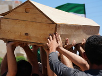 Syrians participated in the funeral of a man killed during clashes with Turkish forces in Afrin, northern Syria, on July 2, 2024. Four peopl...