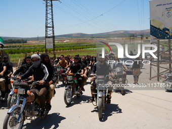 Syrians participated in the funeral of a man killed during clashes with Turkish forces in Afrin, northern Syria, on July 2, 2024. Four peopl...