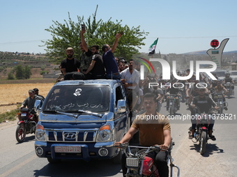 Syrians participated in the funeral of a man killed during clashes with Turkish forces in Afrin, northern Syria, on July 2, 2024. Four peopl...