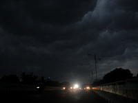 Monsoon rain clouds hover in the sky before a downpour in Bhubaneswar, the capital city of Odisha, an eastern Indian state. The monsoon has...