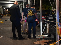 The New York City Police Department Crime Scene Unit and detectives are investigating the incident in Bronx, New York, United States, on Jul...