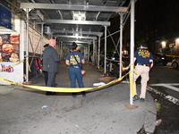 The New York City Police Department Crime Scene Unit and detectives are investigating the incident in Bronx, New York, United States, on Jul...