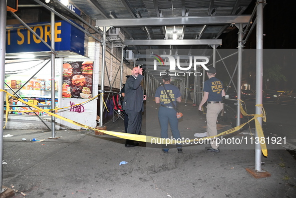 The New York City Police Department Crime Scene Unit and detectives are investigating the incident in Bronx, New York, United States, on Jul...