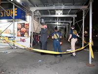 The New York City Police Department Crime Scene Unit and detectives are investigating the incident in Bronx, New York, United States, on Jul...