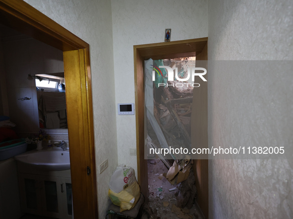 A house is being damaged by the Russian glide bomb attack in Kharkiv, Ukraine, on July 3, 2024. At about 4 pm on Wednesday, July 3, Russian...