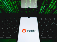 The Reddit logo is being displayed on a smartphone screen in Athens, Greece, on July 4, 2024. (