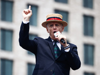 George Shea hosts Nathan's Famous Hot Dogs Eating Contest which takes place annually at Coney Island on Independence Day in New York, United...