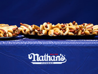 Hot dogs are seen ahead of Nathan's Famous Hot Dogs Eating Contest which takes place annually at Coney Island on Independence Day in New Yor...