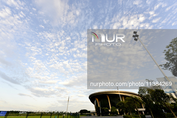 A spectacular ''fish scale Cloud'' is appearing at a stadium in Chaohu, China, on July 5, 2024. 