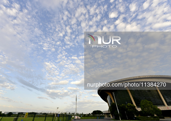 A spectacular ''fish scale Cloud'' is appearing at a stadium in Chaohu, China, on July 5, 2024. 